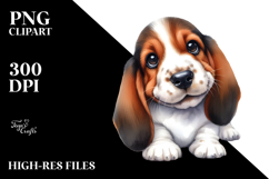 Happy Baby Basset Hound PNG Product Image 2