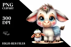 Funny Donkey Lamb Big Eyes Happy Clipart Product Image 1