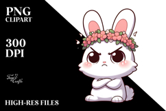 Cute Rabbit with Flower Crown Vector Art Product Image 2