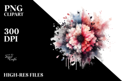 Grungy Butterfly Splashes White Background PNG Product Image 2