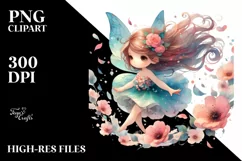 Colorful Fairy Petals Wind Sublimation Clipart Product Image 3