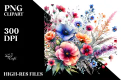 Colorful Wild Flowers PNG Product Image 2