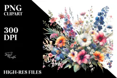 Colorful Wild Flowers PNG Product Image 2