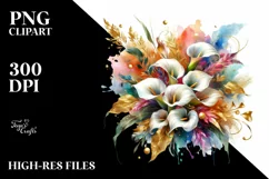 Vibrant Bouquet with Calla Lily | Sublimation | Clipart Product Image 3