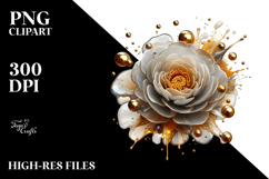 Abstract Ranunculus Watercolor Splash PNG Product Image 2