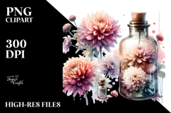 Abstract Chrysanthemum Bottle | Clipart Product Image 2