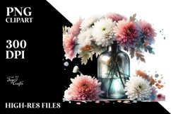 Abstract Bottle with Chrysanthemum | Clipart Product Image 3