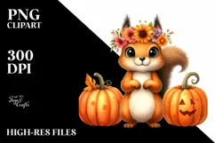 Funny Haloween Squirrel Clipart | Sublimation Clipart Product Image 1