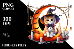 Kitten Halloween Half Moon PNG Product Image 2