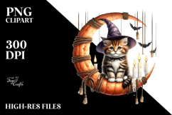 Kitten Halloween Half Moon PNG Product Image 2