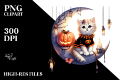 Kitten Halloween Half Moon PNG Product Image 2