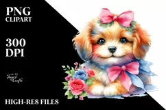 Colorful Dog White Background Sublimation Clipart Product Image 1