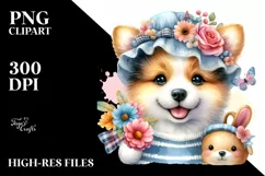 Colorful Dog White Background Sublimation Clipart Product Image 3