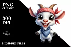 Funny Goat Bandana Eyes Smile | Clipart Product Image 1