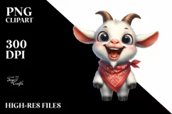 Funny Goat Bandana Eyes Smile | Clipart Product Image 1