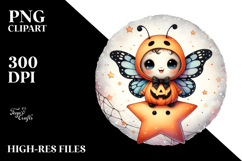 Cute Baby Butterfly Halloween Clipart PNG Product Image 2