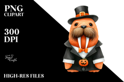Funny Halloween Walrus Sublimation Clipart Product Image 2