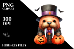 Funny Halloween Walrus Sublimation Clipart Product Image 2