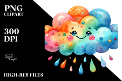Colorful Smiling Cloud PNG Product Image 2
