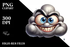 Funny Baby Cloud with Big Eyes, Transparent PNG Product Image 1