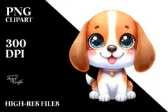 Happy Beagle Cartoon in Watercolor Product Image 2