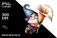 Floating Gnome with Calla Lily PNG Product Image 2