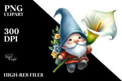 Floating Gnome with Calla Lily PNG Product Image 2