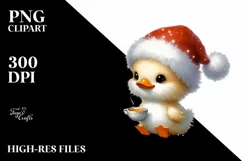Expressive Baby Duck with Tea Cup PNG Product Image 1