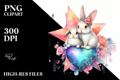 Colorful Baby Rabbit on Star, PNG Product Image 2