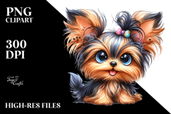 Happy Baby Yorkshire Terrier Cartoon PNG Product Image 2