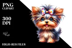 Happy Baby Yorkshire Terrier Cartoon PNG Product Image 2