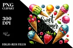 Sweet Summer Ice Creams PNG Product Image 3