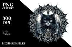 Detailed Gothic Cat Clipart Product Image 1