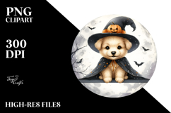 Cute Baby Puppy Halloween Clipart PNG Product Image 2