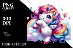 Cute Baby Unicorn Dancing Funny PNG Product Image 1