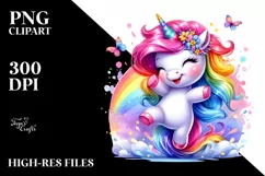 Cute Baby Unicorn Dancing Funny PNG Product Image 1