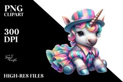 Colorful Pastel Baby Unicorn Lindy Hop Dancer&#039;s Attire PNG Product Image 3