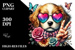 Puppy with Heart Sunglasses, PNG Product Image 2