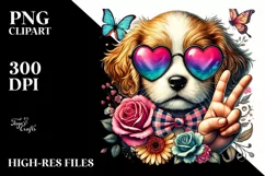 Puppy with Heart Sunglasses, PNG Product Image 2