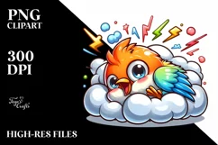 cute baby Finch Dancing Clipart Product Image 3