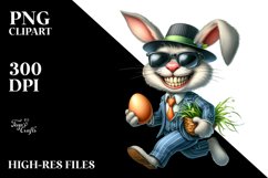 Running Bunny with Egg PNG Product Image 2
