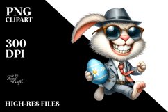 Happy Bunny with Egg, PNG Product Image 2