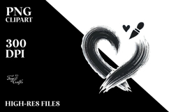 Heart Paintbrush Style PNG Product Image 2