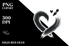 Heart Paintbrush Style PNG Product Image 2