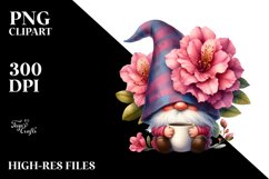 Cute Gnome with Rhododendron Cup PNG Product Image 2