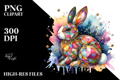Abstract Shiny Colorful Bunny Made of Diamonds JPEG Product Image 2