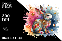 Abstract Shiny Colorful Bunny Made of Diamonds JPEG Product Image 2