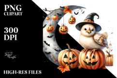 Halloween Chicken Moon Design, Transparent PNG Product Image 2