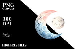 Whimsical Simple Moon, Transparent PNG Product Image 2