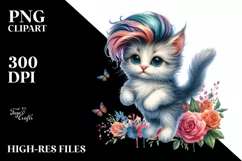 Cute Baby Cat Jumping PNG Product Image 3